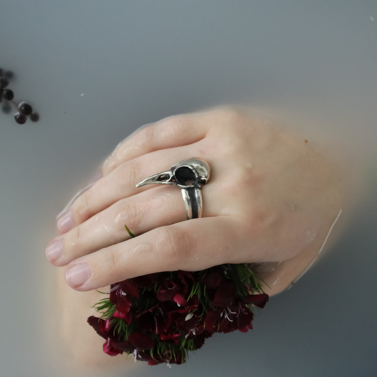 Anillo Cráneo Cuervo - Hekau Jewelry