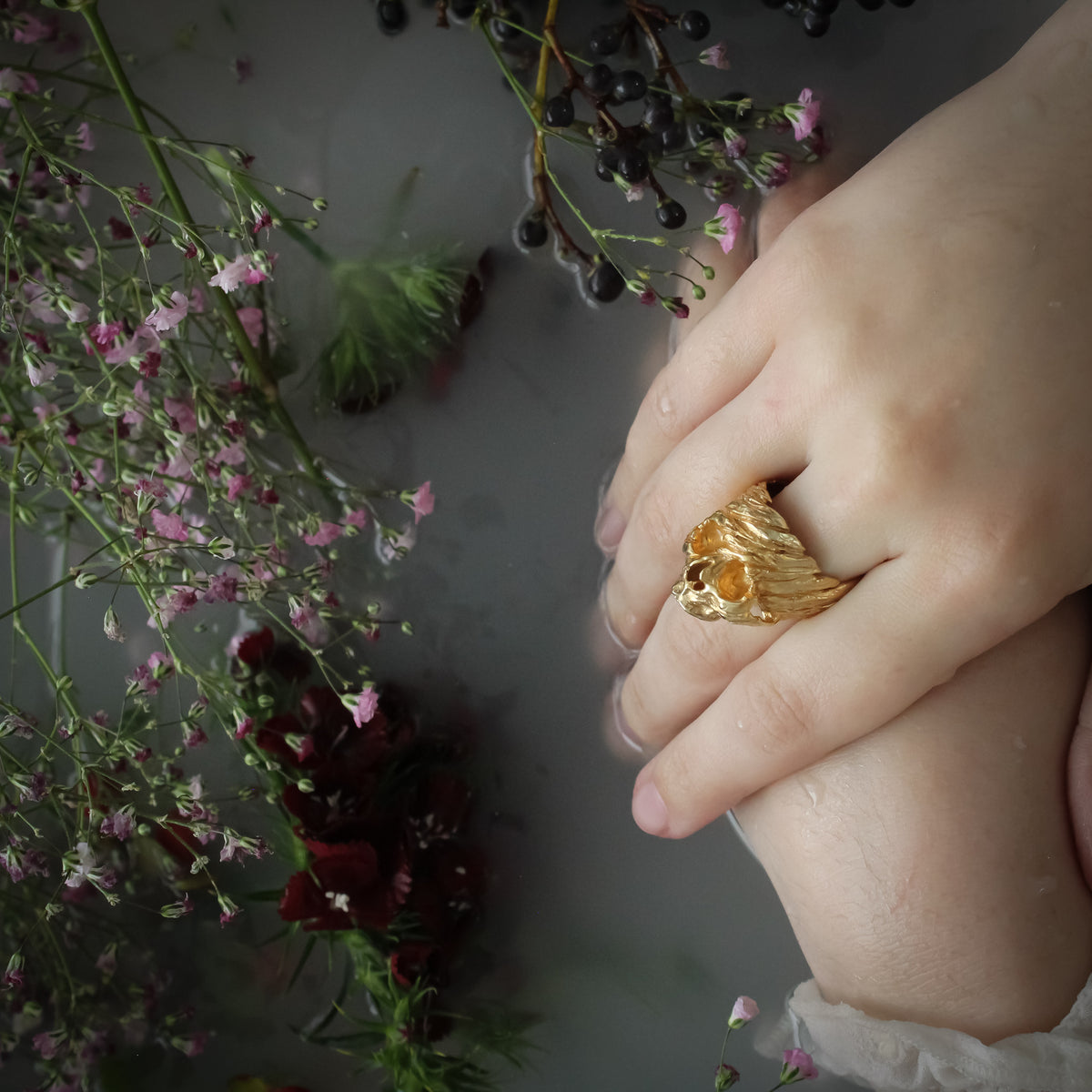 Anillo Cráneo Rayado - Hekau Jewelry