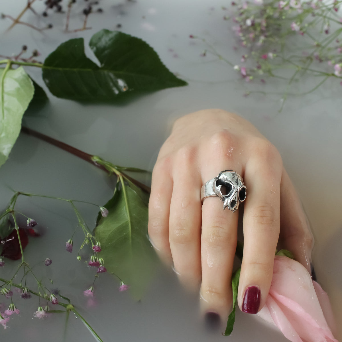 Anillo Cráneo de Gato - Hekau Jewelry